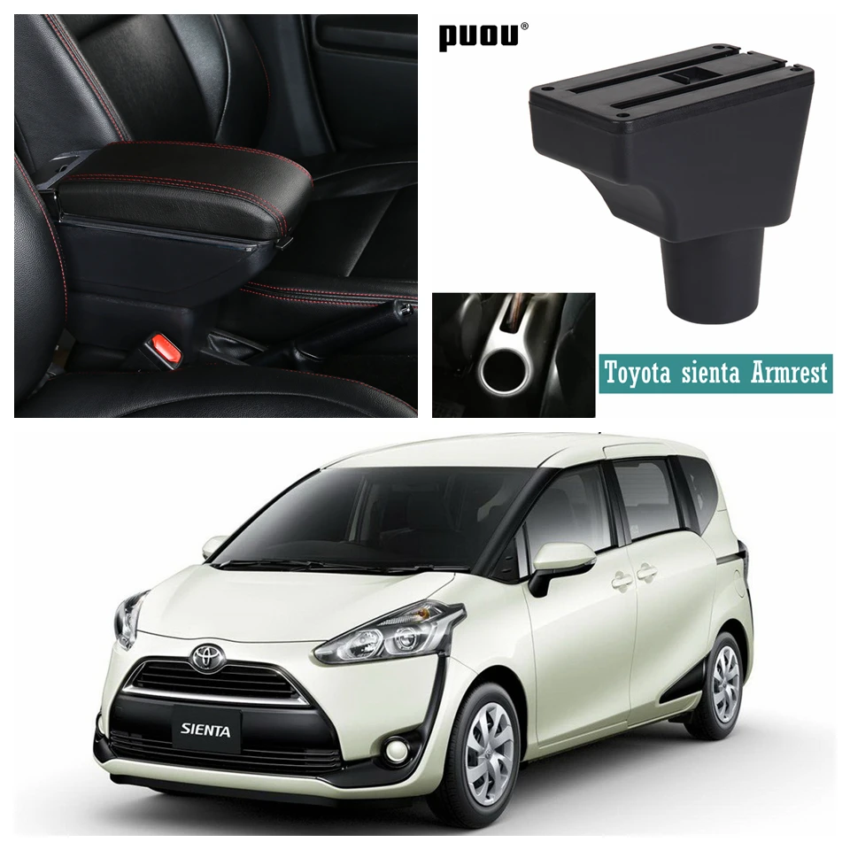 

For Toyota sienta Armrest box Rotatable Center Centre Console Storage Box with cup holder ashtray USB interface products accesso