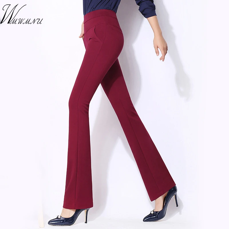 

4XL High Wasit Elegant Women's Office Pants 2018 New Large Size Stretch Casual Pants Formal Slim Trousers For Ladies S-4XL