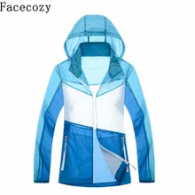 Facecozy, женская летняя быстросохнущая походная куртка, уличная спортивная Лоскутная куртка для рыбалки и треккинга, ультратонкая куртка для кемпинга и рыбалки