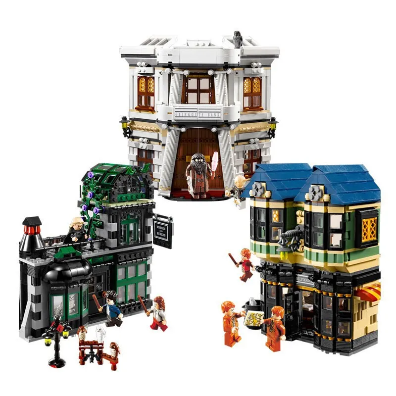 16012 2025Pcs Magic Word Diagon Alley Model Building Kit Block Bricks