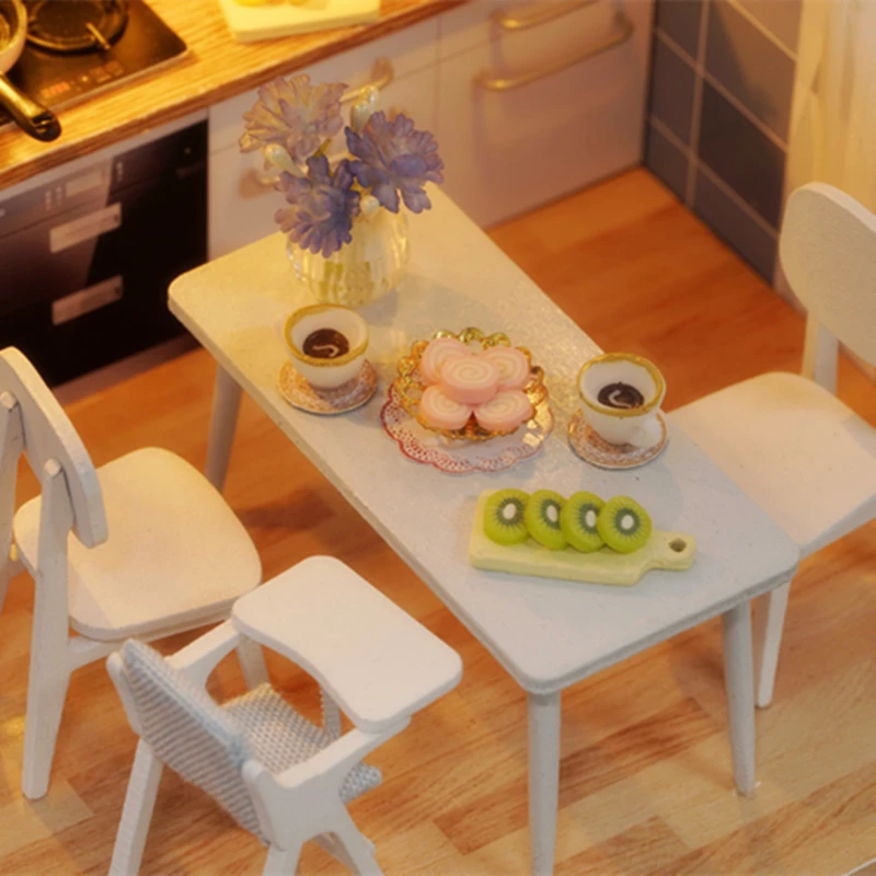 Elegant DIY Doll House Miniature DIY Dollhouse Kit Model With Furnitures Toys 3D Wooden Handmade House Gift For Dolls Children#D