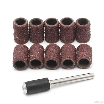 

10Pcs 6mm Sanding Bands +3.17mm Mandrel Rotary Tool Nail Drill Bits #319