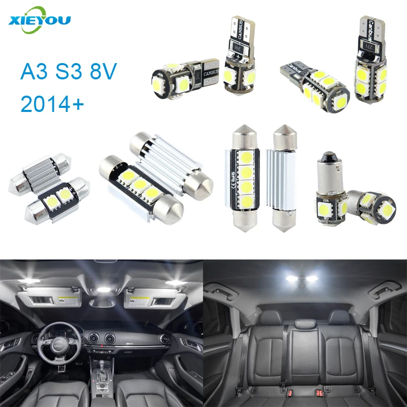 19x Xenon White Canbus Interior Led Lights Kit For Audi A3