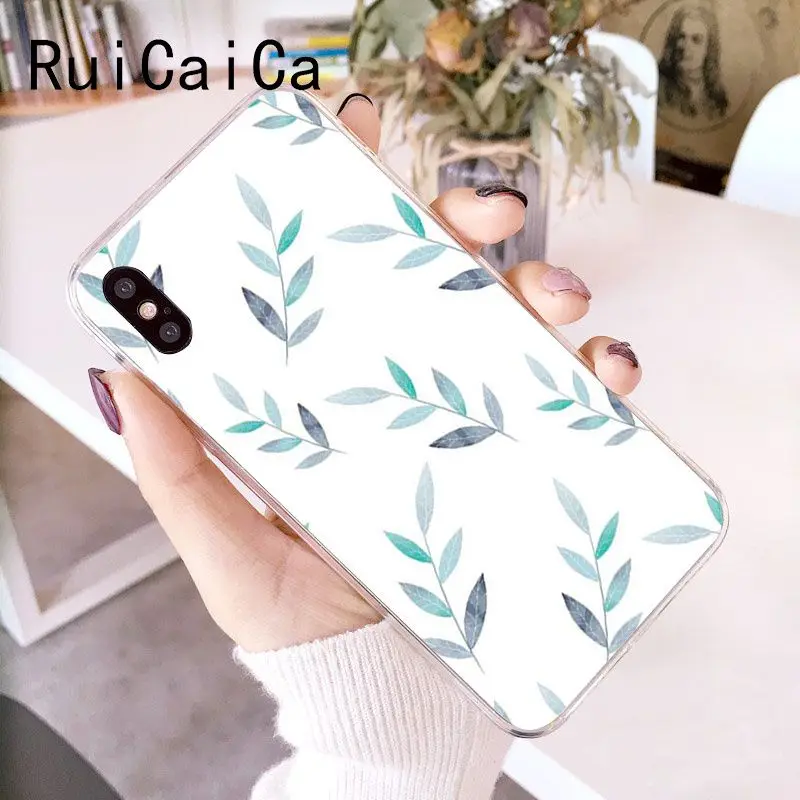 Watercolor plants with flowers