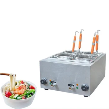 

Stainless Steel Pasta Maker Cooking Machine/Commercial Electric Simple Noodles Cooker / 4 Holes Pasta Boiler with Basket