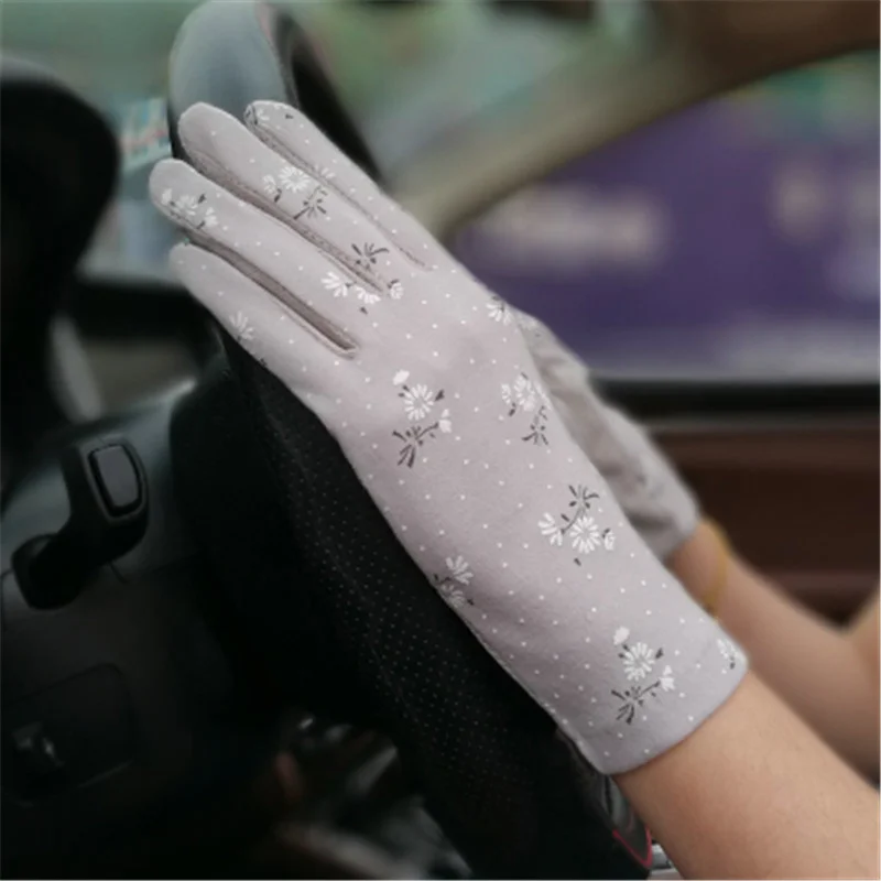 Летние солнцезащитные перчатки для вождения г-жа тонкая секция летняя Короткая секция Весна Эластичность Хлопок тени перчатки с защитой UV TBFS01