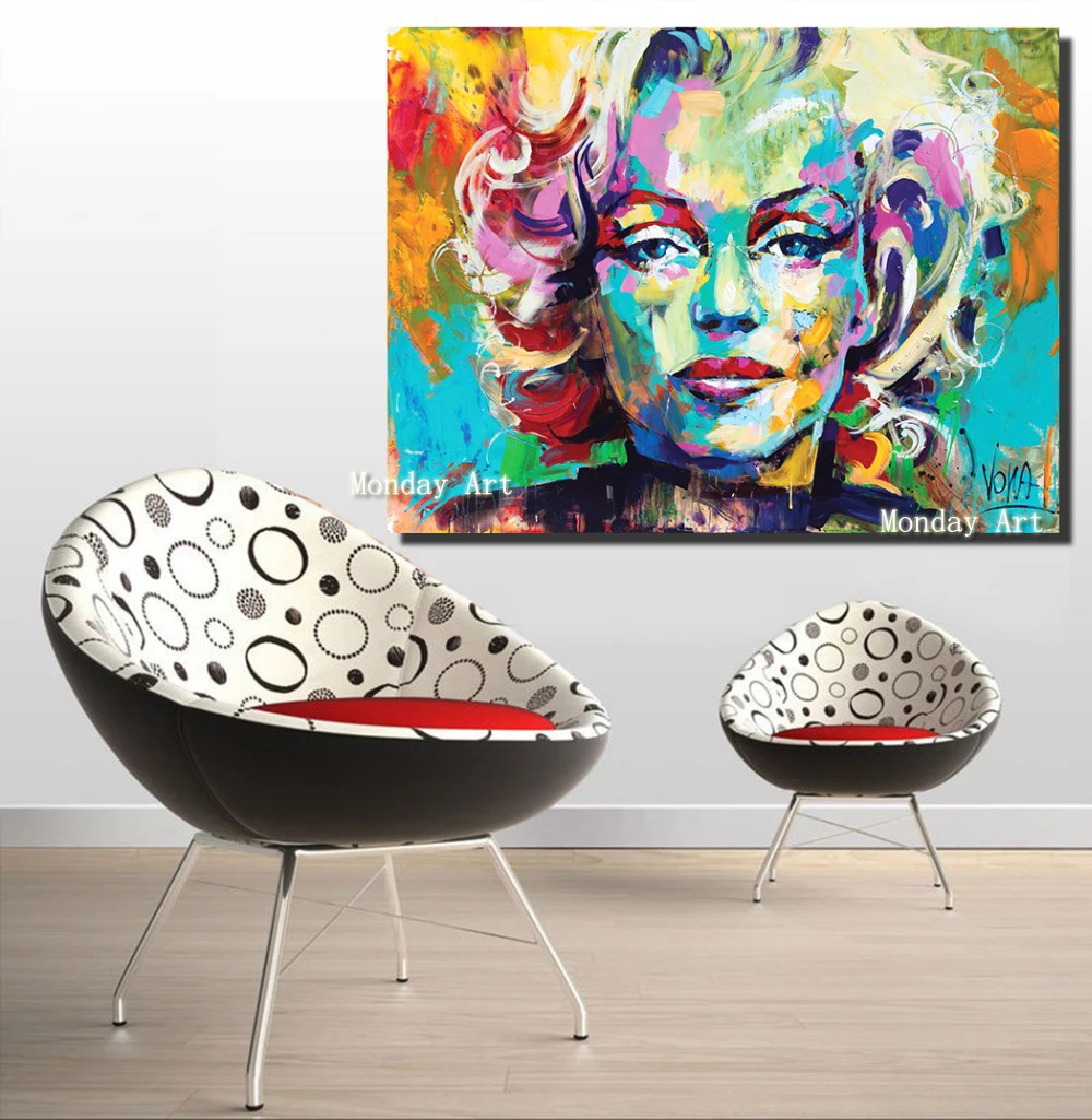 Marilyn Monroe Portrait Oil Painting Abstract Modern Wall Painting on Canvas Art Prints for Living Room Home Decor