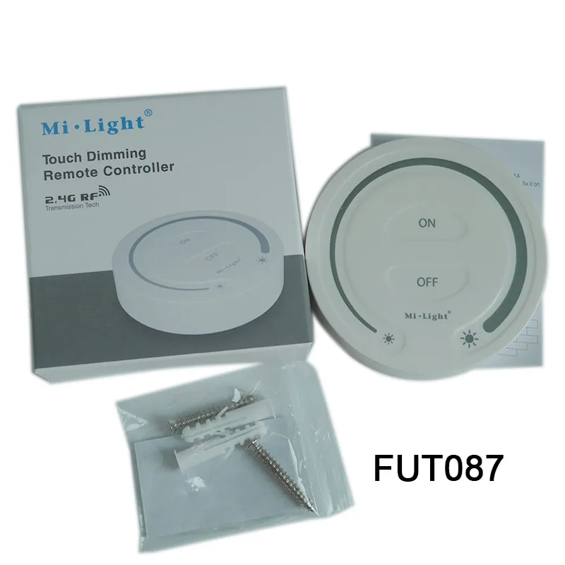 

Free shipping FUT087 2.4G wireless led Touch Dimming Remote Controller Adjust Brightness Dimmer For Mi light lamp products