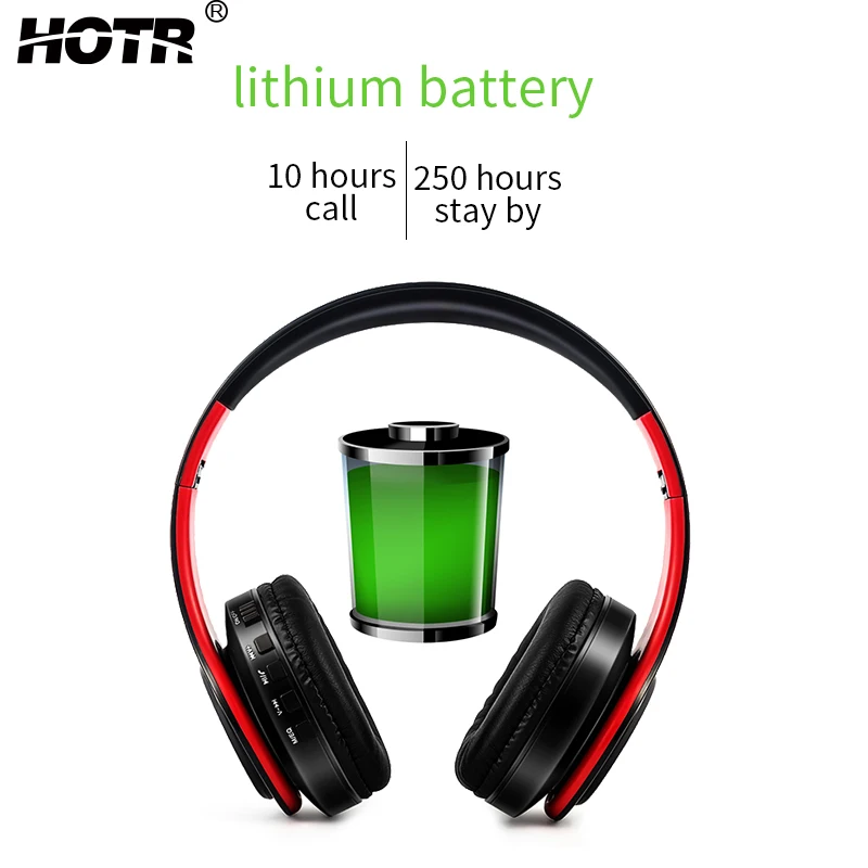 Наушники HOTR Bluetooth со светодиодной подсветкой 3D стерео наушники с микрофоном