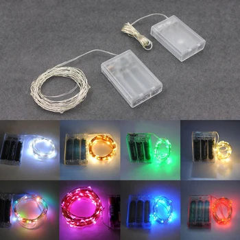 

10pcs 2M/5M LED String night Light Fairy Garland Battery Case Power flash Outdoor Christmas Festival Wedding Party decoration