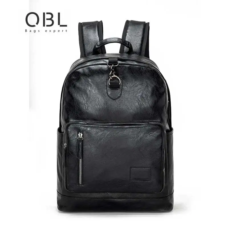 

QiBoLu Solid Vintage Casual Male Backpack Outdoor Sport Softback High Quality Men Bags Men's Travel Soft Laptop student Backpack
