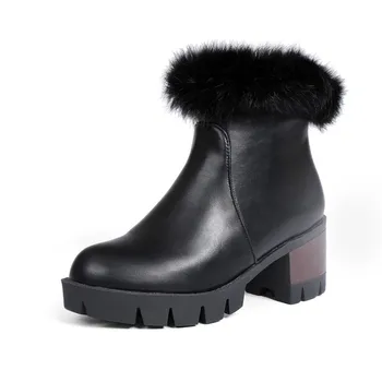 

2016 Snow Boots Botas Mujer Fashion Ankle Boots Vintage Brand Low Heels Winter For Women Warm Snow Shoe high quality 999-1