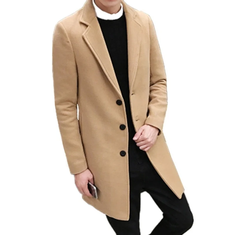 ZOGAA 2019 Autumn Mens Long Trench Coat Fashion Woolen Jacket Casual Long Sleeve Solid Overcoats Outwear Mens Jackets and Coats ZOGAA 2019 Autumn Mens Long Trench Coat Fashion Woolen Jacket Casual Long Sleeve Solid Overcoats Outwear Mens Jackets and Coats