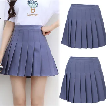 

2020 Newest Arrival Women's Fashion Pleated Skirts Bodycon Pure Color Mini Skirt Slim Waist Student Tennis Skirt Gonne Donna#G30