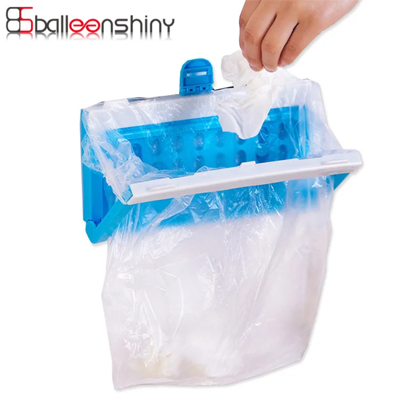 BalleenShiny Plastic Garbage Bag Portable Hanging Trash Rubbish Storage Rack Holder Kitchen Gadgets Organizer Random Color | Дом и сад