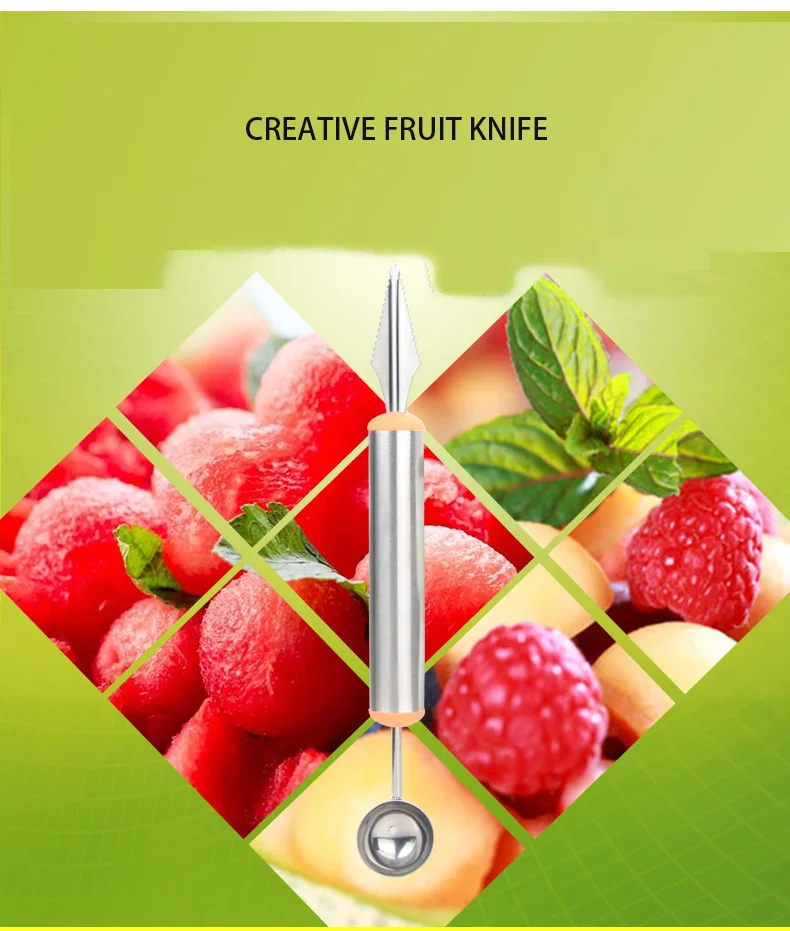 Creative fruit tool for sculpture & ballerer DIY fruit homemade kitchen helper Creative fruit tools for children Stainless steel (5)