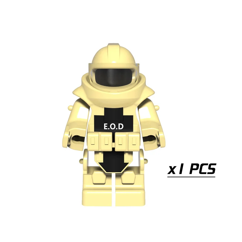 

1PCS Third - party military doll building block accessories bomb squad blasting suit compatible Legoesty EOD assembled toys