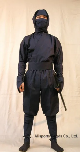 Top Quality Black Ninja Uniform Suit Top pants mask