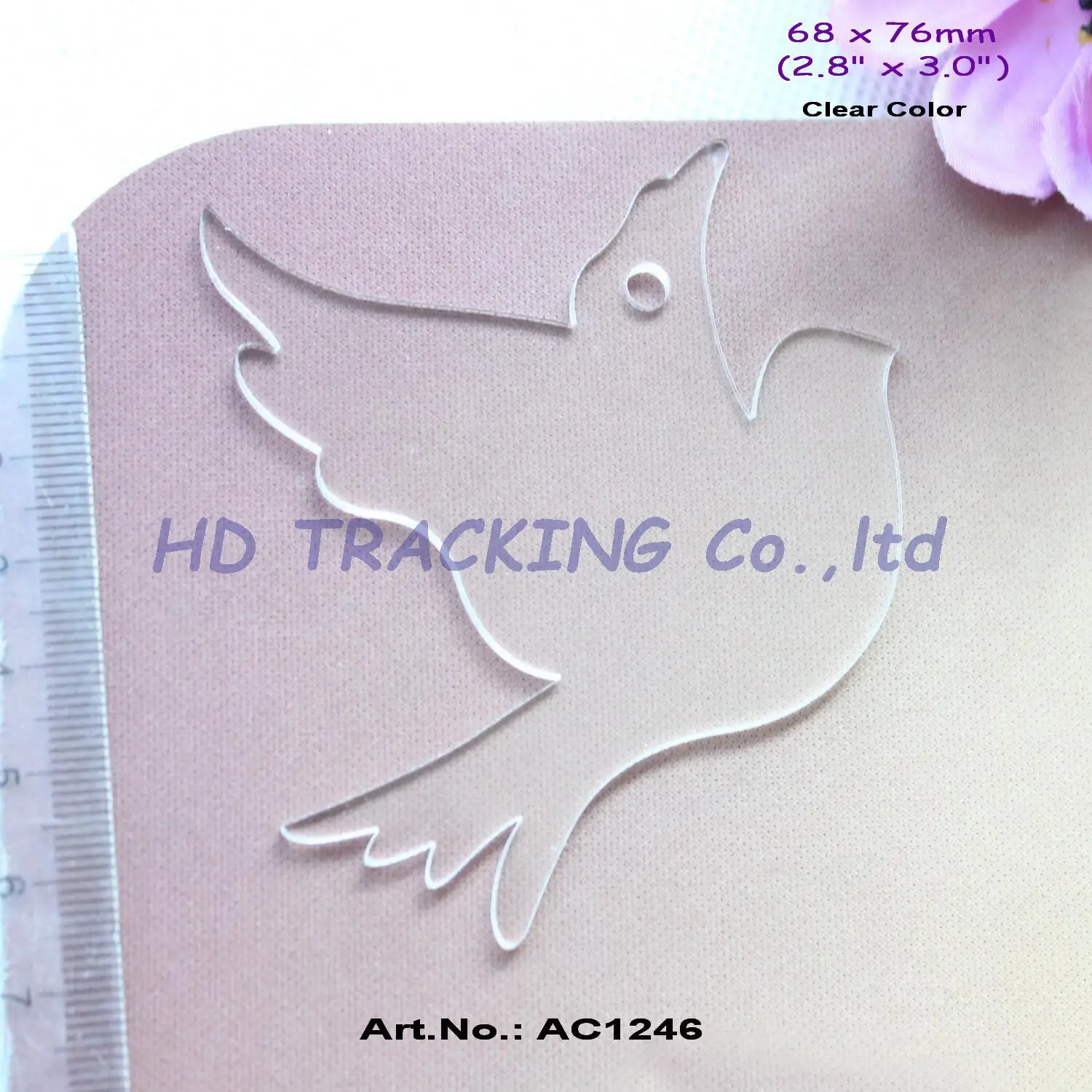 

(10pcs/lot) 76mm Clear Blank Acrylic Peace Bird Key Chains Laser Cut Acrylic Bird Keychains 3"-AC1246