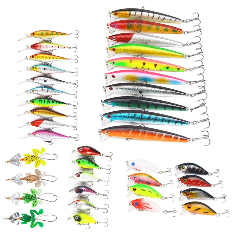 Crankbait гольян лягушка рыболовная приманка набор 38 шт./компл. Crank Minnow воблеры мягкая