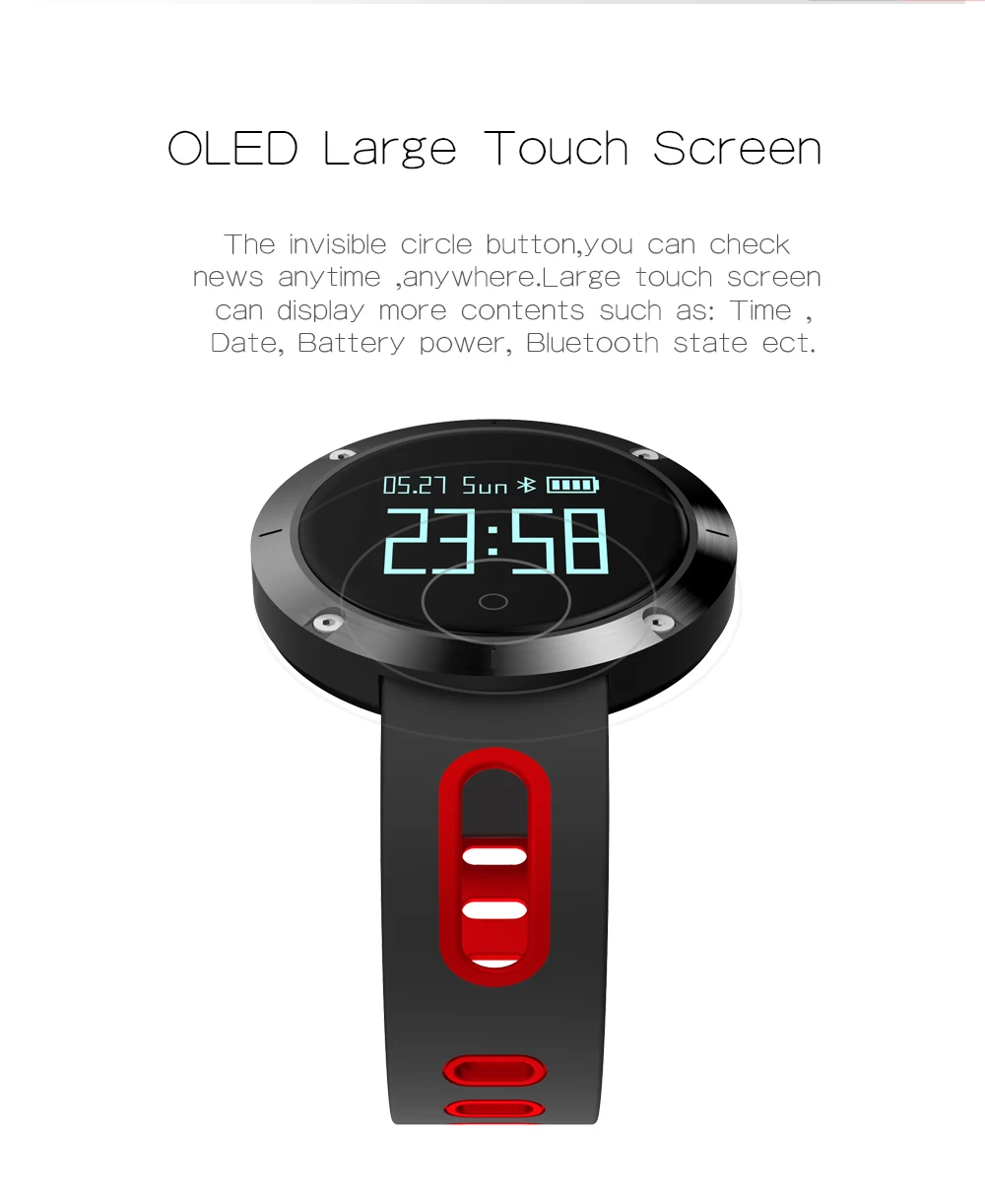 DM58 Водонепроницаемый Смарт часы Для мужчин Для женщин Bluetooth спортивные сердечного ритма крови Давление браслет монитор для Android IOS Телефон