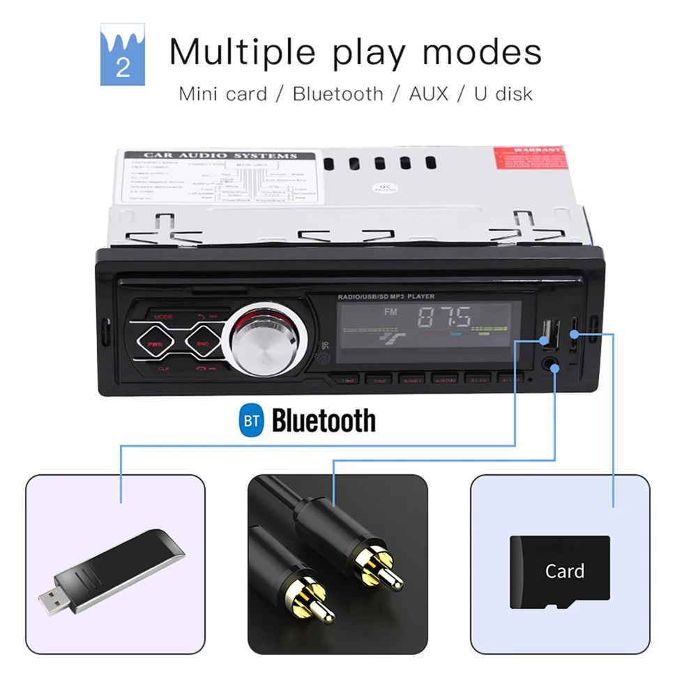 12 В авто радио Автомобильный плеер автомобильное аудио стерео bluetooth usb mp3 рекордер