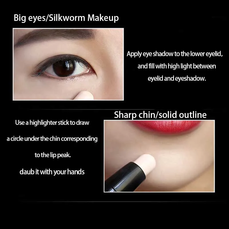 Sexy Double-end Makeup Natural Shimmer Cream Face Nose Party Foundation Concealer Highlight Contour Pen Stick Hot Sale