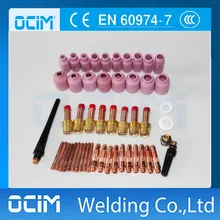 51 шт. TIG сварочный фонарь расходные материалы аксессуары Алюминиевый Газовый объектив, задняя крышка, цанговые тела, FIT WP 17 18 26 серии