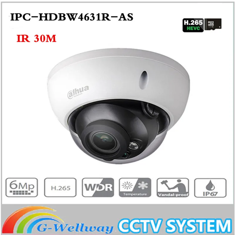

New Dahua 6MP Camera IPC-HDBW4631R-AS Upgrade from IPC-HDBW4431R-AS Support IK10 IP67 Audio &Alarm Port PoE Camera With SD Slot