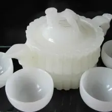 Красивый китайский из природного афганского нефрита ручной работы статуи-чайник