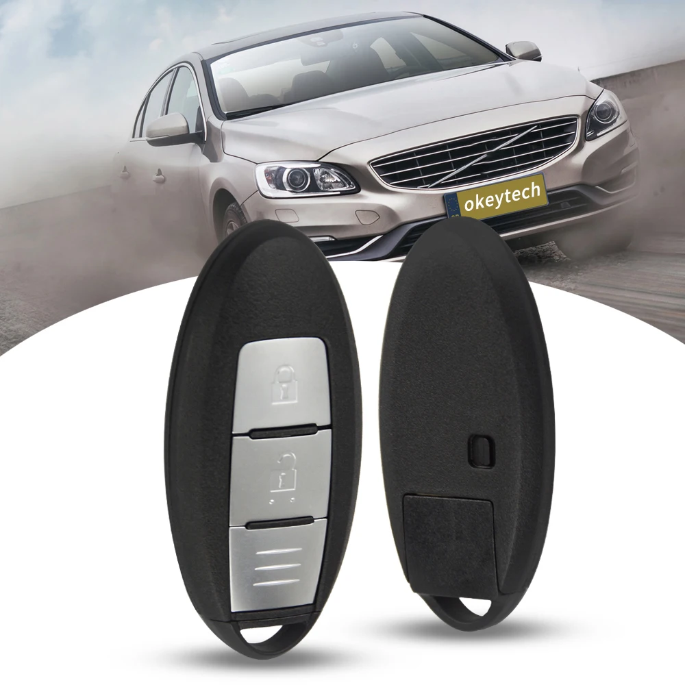 

OkeyTech 2 Buttons Remote Key Shell Case Fob Car Key For Nissan Micra Xtrail Qashqal Juke Duke Navara Replacement Smart Key