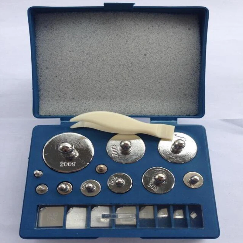 

High Quality Blue box Silver 19Pcs 501g 10mg~200g M2 Set Grams Precision Calibration Weight Digital Scale