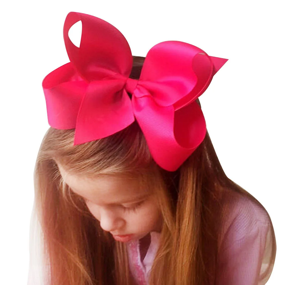 6 Inch Baby Hairpins Big Bow Girls Solid Ribbon Headwear With Clip Boutique Hair Clip Hairpin Baby Hair Accessories 1pc
