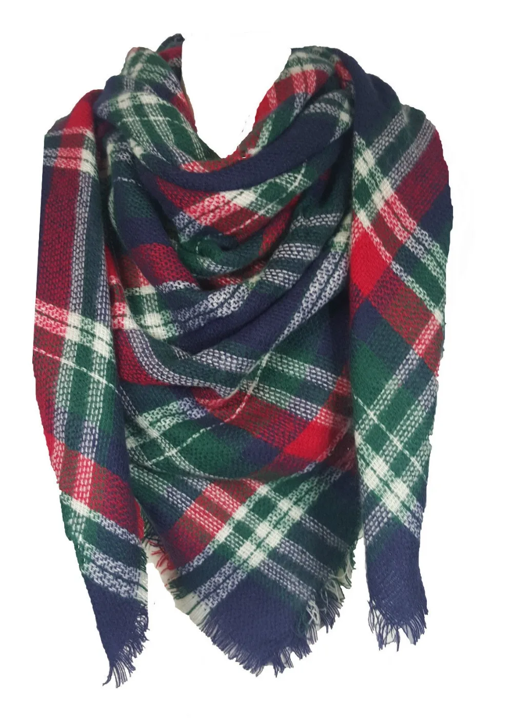 Unisex Ladies Mens Square font b Tartan b font Scarf Shawl Wrap Pashmina Winter Warm BU