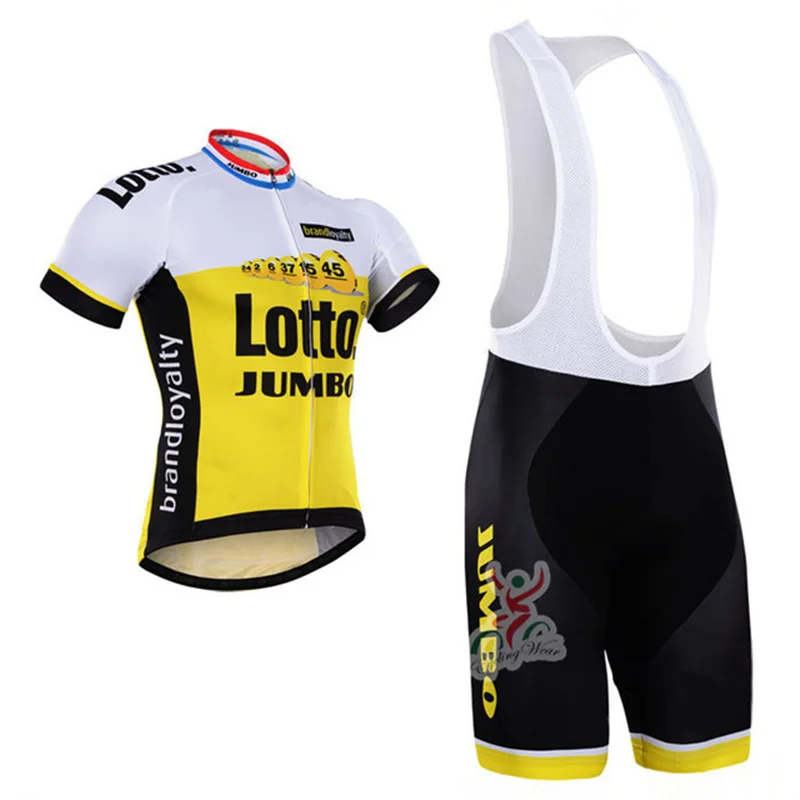 2019 Pro Team Lotto Jumbo желтая Летняя мужская велосипедная футболка дышащая одежда для