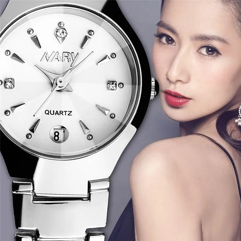Hot Sale relogio feminino 1PC Luxury casual watches Women Single Calendar Quartz Stainless Steel Date Wrist Watches D28 (8)