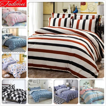 

Classical Stripe Quilt Duvet Cover 3/4pcs Bedding Set Adult Kids Child Soft Bed Linen Single Full Queen King Big Size Bedspreads