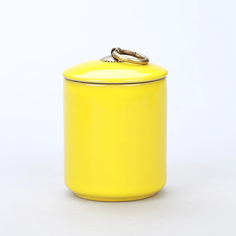 

3 Colors Ceramic Tea Jars With Cover Kitchen Spices Storage Box 7.5*10.5cm Candy Jar Food Storage Container Bowl Coffee Jar