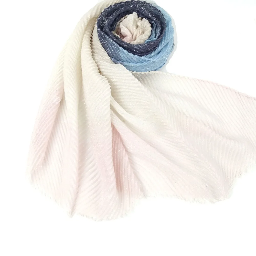 H13 высокое качество Омбре блеск crinkl длинный хиджаб шарф шали женский шарф haedband обёрточная бумага 10 шт./лот 180*90 см