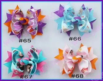 

free shipping fashion 45pcs 3.5 inches two tone boutique hair bows girl hair bows clips accessories