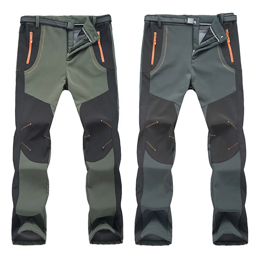Invierno de los hombres de las mujeres pantalones de senderismo Trekking a prueba de viento de escalada impermeable pantalones deporte al aire libre Camping Windstopper Softshell Pantalones