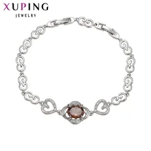 Роскошный браслет Xuping, бренд, высокое качество, Роскошные браслеты для женщин, серебряные браслеты с синтетическим кубическим цирконием, 73368