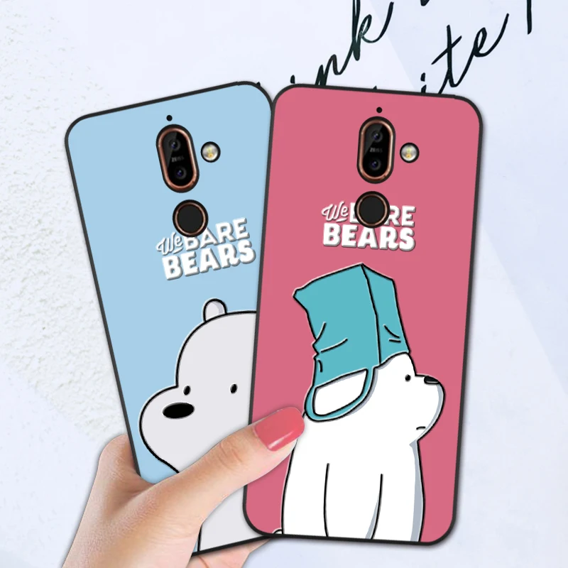 

3D Cartoon We Bare Bears Funny Case For Nokia 8 Sirocco X5 X6 X7 X71 9 6 2018 Soft Cover Funda Case For Nokia 7 5.1 6.1 8.1 Plus