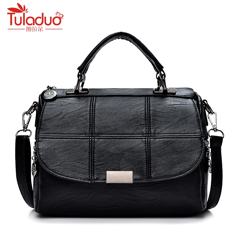 

High Quality Sheepskin Leather Women Handbags Famous Brand Ladies Patchwork Shoulder Bags Genuine Leather Women Tote Bags 2018