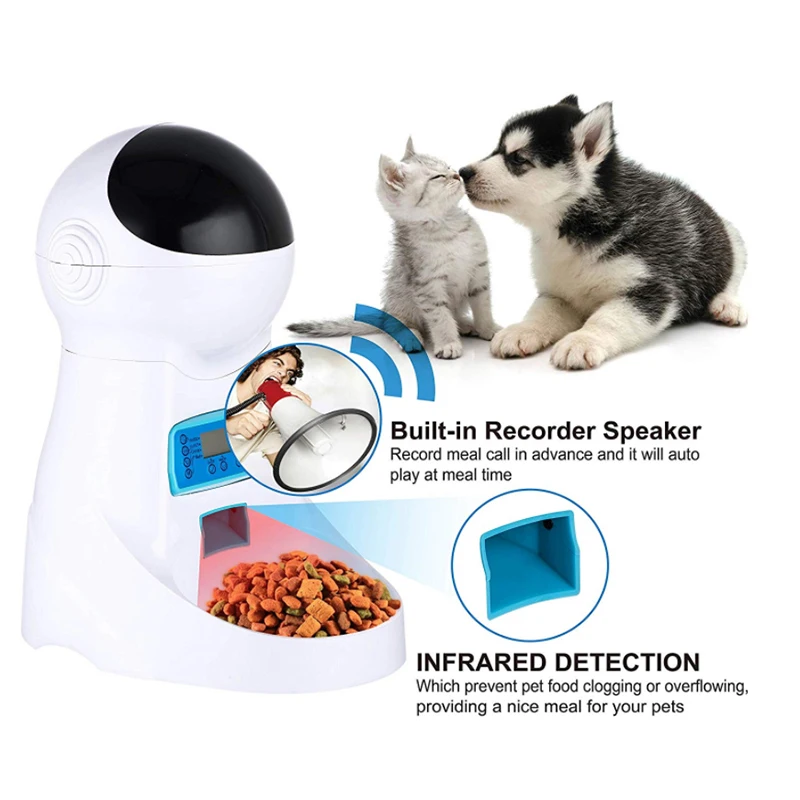 3л автоматическая кормушка для питомца с записью голоса корм для домашних животных чаша для средних маленьких собак кошек ЖК-экран диспенсеры 4 раза в день