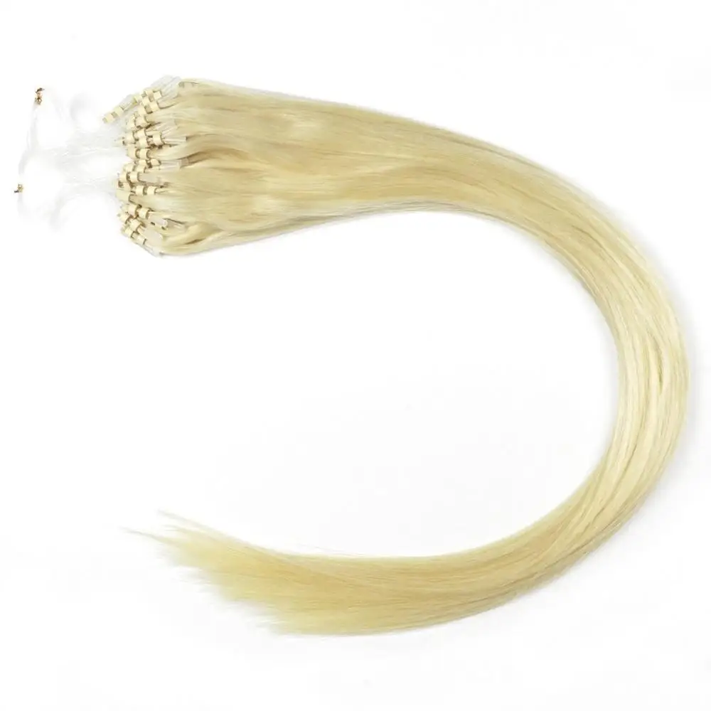 ZZHAIR 1g/S 16"-22" Machine Made Remy Loop Micro Ring Hair 100% Human Hair Extensions Capsule Keratin Bead 50S Pack
