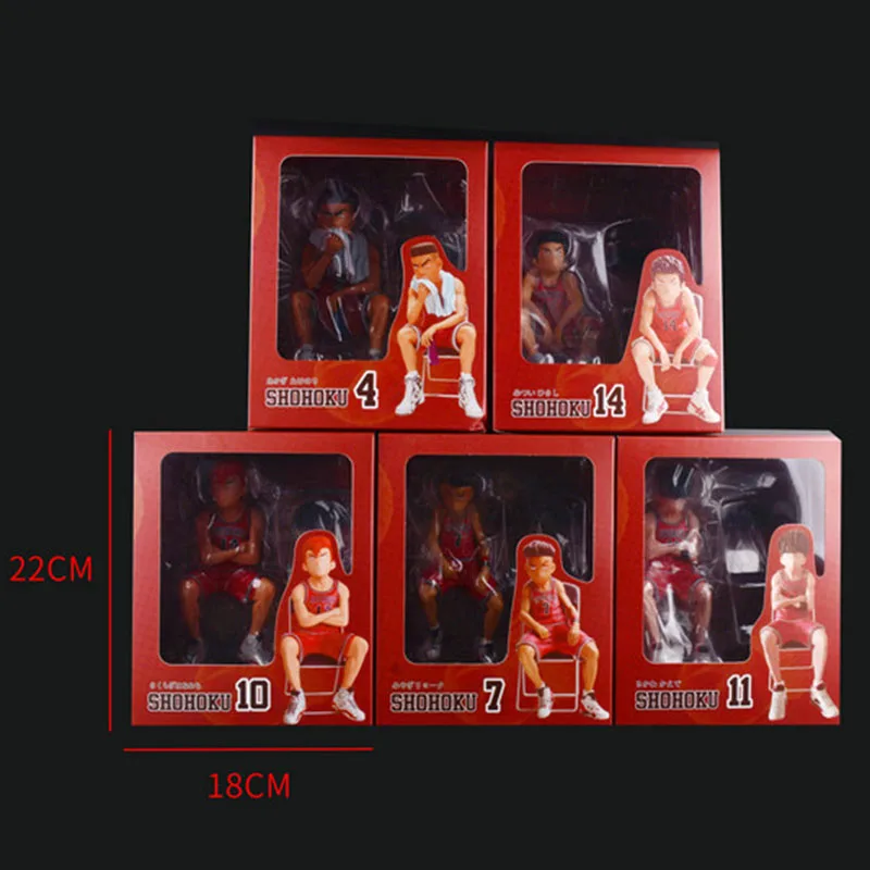 Anime SLAM DUNK Shohoku Hanamichi Sakuragi Rukawa Kaede Mitsui Hisashi Miyagi Ryota Akagi Takenori Action Figure Collection Toys
