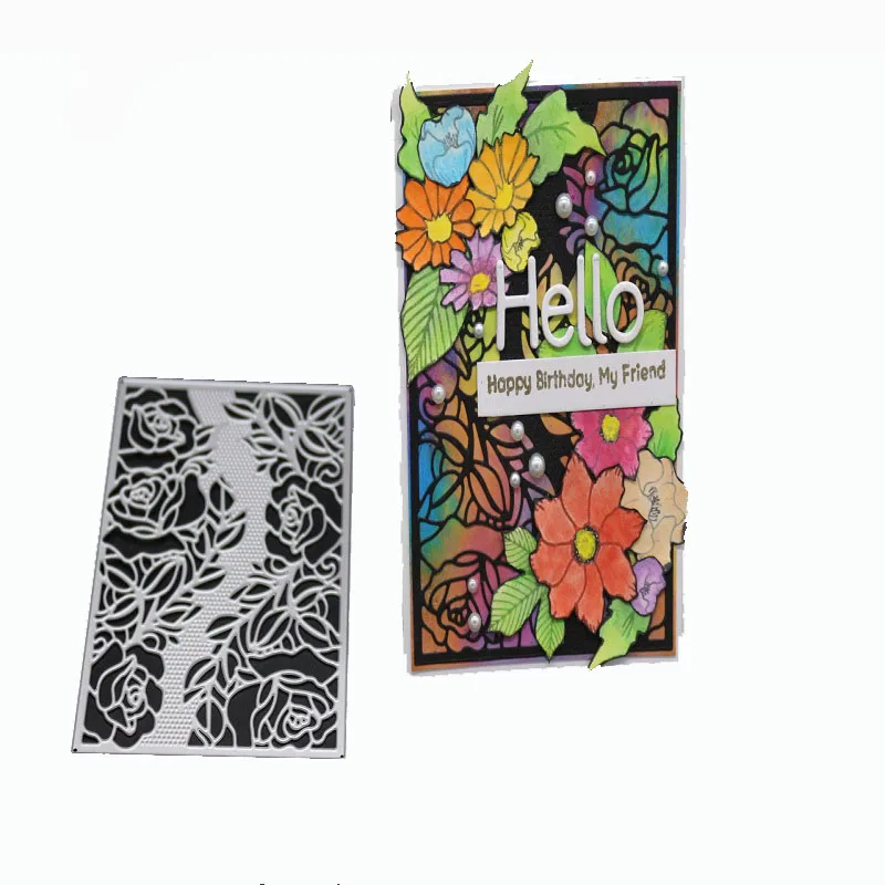  Retangle cutting metal dies flower frame scrapbooking DIY embossing paper card craft dies decorativ - 32954931261