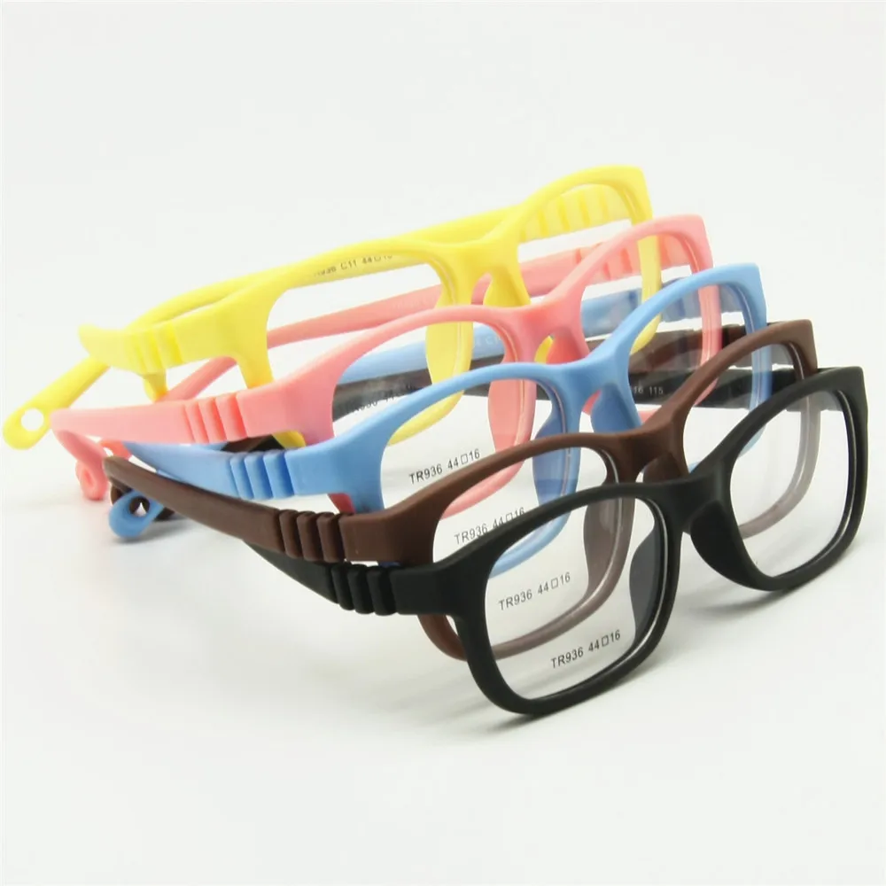 Гибкая оправа для детских очков Размер 44/16 TR90 детские очки, без винта, Небьющийся безопасный светильник для мальчиков и девочек оптические очки