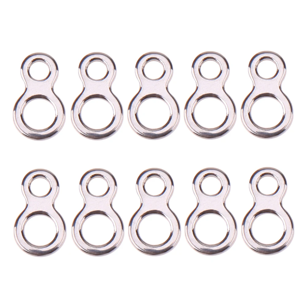 

10Pcs/set Fishing Butterfly Jigging Stainless Steel Figure 8 Solid Ring Assist Hook Fishing Tackle Tool Accessories S M L